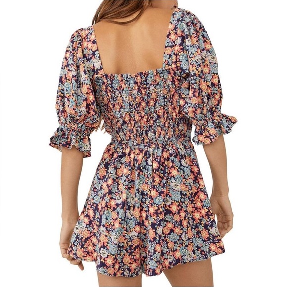 Free People Womens Show Me Loe Floral Square Neck Romper - Picture 2 of 8